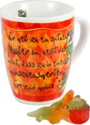 Produktbild von Berufstasse Makler mit Spruch gefüllt mit Fruchtgummi Mix 300g
