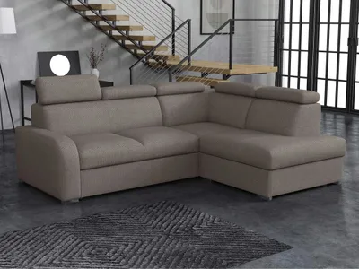 Produktbild von MIRJAN24 Ecksofa Oslo 2rRLXp, Eckcouch mit Schlaffunktion und Bettkasten, Silberne Holzfüße, Einstellbare Kopfstützen (Farbe: Crown 04, Seite: Rechts 2R+R+LXP)