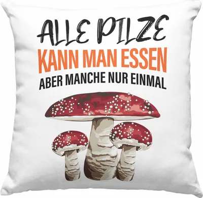 Produktbild von Trendation - Pilzsammler Geschenk Deko-Kissen mit Füllung 40x40 Pilze Sammeln  Deko-Kissen mit Füllung 40x40 Geschenkidee Pilzsucher Pilzliebhaber (Grün)