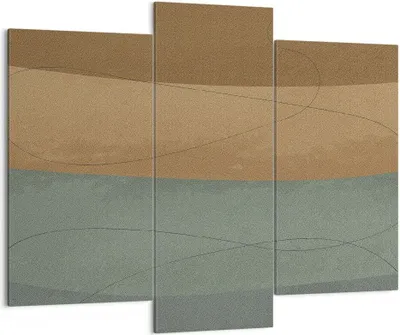 Produktbild von Bild auf Leinwand - Leinwandbild - 3 Teile - Abstraktion Gold Grün - 130x100cm - Wand Bild - Wanddeko - Wandbilder - Leinwanddruck - Bilder - Wanddekoration - Leinwand bilder - CB130x100-4213