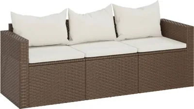 Zdjęcie produktu dla VidaXL 362326, 3 siedz., Brązowy, 110 kg, 1760 mm, 640 mm, 605 mm
