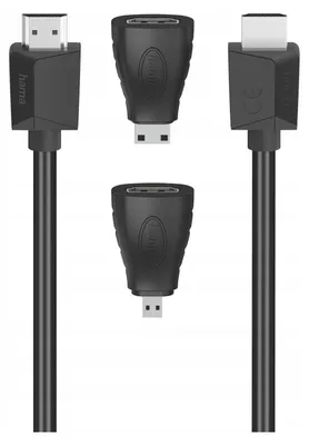 Immagine prodotto di Cavo HDMI Hama 1,5 m con 2 adattatori - Nero KP36396