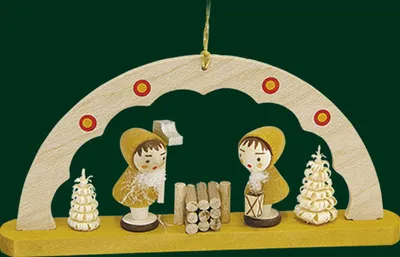 Produktbild von Christbaumschmuck Schwibbogen mit Zwergen Höhe= 4,5cm NEU
