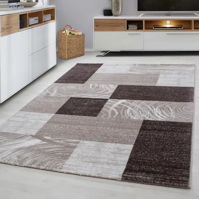 Image de Ayyildiz | Tapis Moderne PARMA - 200 cm x 290 cm - Brun - Design Géométrique - Confort Optimal