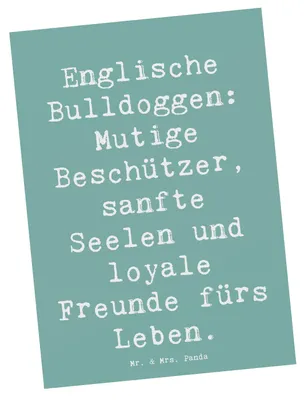Produktbild von Mr. & Mrs. Panda Postkarte Spruch Englische Bulldogge - Meeresbrise - Geschenk, Ansichtskarte, Hunderasse, Hundefreunde, Hunderassen, Beschreibung, treue Begleiter