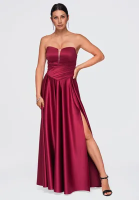 Produktbild von LARICA festliches Kleid mit Herz-Ausschnitt und asymmetrischem Drapierung LA-OM-DLR403 burgundy L