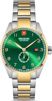 Produktbild von SWISS MILITARY HANOWA Herrenuhr Quarzuhr silber / gold / grün onesize Herren 42 SMWGH0000704, SMWGH0000705, SMWGH0000760