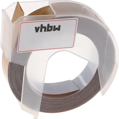 Produktbild von vhbw 3D Prägeband-Schriftband-Kassette kompatibel mit Motex 5500B, 5500A Etiketten-Drucker 3m x 9mm Weiß auf Gold