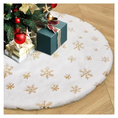 Productafbeelding van Kerstboomrok - Zacht pluche - Wit - 60 cm