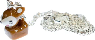 Produktbild von Reh Kette Halskette Kette Miniblings 45cm Rehkitz Baby Rehe Punkte braun