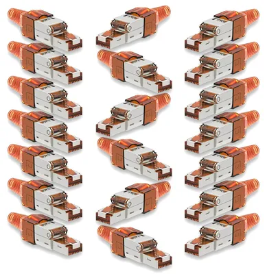 Produktbild von 20x Netzwerk Stecker CAT 7 Werkzeuglos RJ45 CAT7 Netzwerkstecker Netzwerkkabel