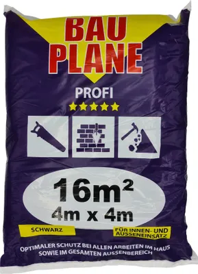 Produktbild von Jufol Bauplane Profi 0,08 mm 4 x 4 m = 16 m² schwarz