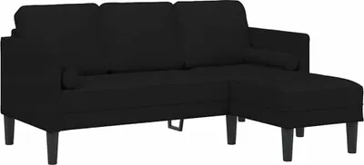 Produktbild von vidaXL Sofa Set Schwarz 173 x 131 x 67 cm Polyester