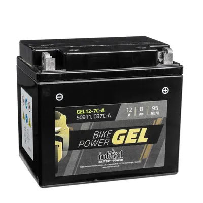 Produktbild von intAct Bike-Power Motorradbatterie GEL YB7C-A 12V 8Ah 50811 GEL12-7C-A