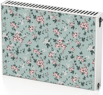 Produktbild von Vintage-Blumen – Magnetische Heizkörperabdeckung – 80x60 cm – Magnet Heizkörperabdeckung – 3D Würfel – Heizkörperverkleidung – Magnetische Wandverkleidung – Wetterfest