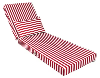 Immagine prodotto di Cuscino per lettino prendisole Premium con cuscino - Strisce rosse