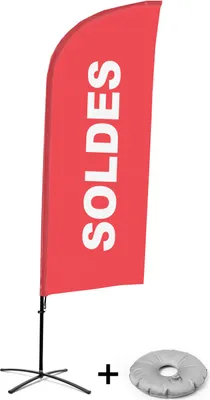 Produktbild von Showdown Displays Beachflag - Komplett-Set -- Französisch - Rot - Kreuzständer