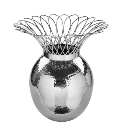 Produktbild von Fink TROPIC, Vase, gehämmert, silberfarben, H. 36 cm, D. 35 cm 199803