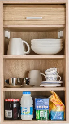 Produktbild von SIMMOB Küchenschrank Schrank Oberschrank Hängeschrank mit Rollladentür B 40 cm, Farbe:Eiche-Eiche