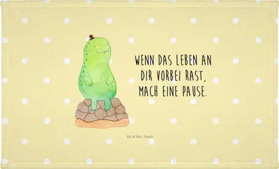 Produktbild von Mr. & Mrs. Panda gesichtshandtuch Schildkröte Pause - Gelb Pastell - Geschenk, kleines Handtuch, 50x100, Entspannen, Achtsam, Flauschtuch, Frotteehandtuch, Händehandtuch