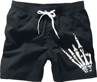 Produktbild von Funshirt Badeshort Herren Metal Hand schwarz Festival, Funartikel 100% Nylon L