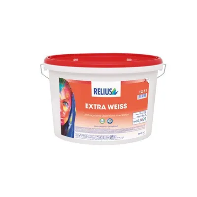 Produktbild von Relius Extra Weiss weiß / Basis1 3 Liter - Leistungsstarke Dispersions-Innenfarbe mit hohem Weißgrad