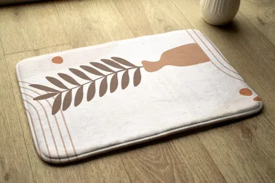 Produktbild von Badteppich Saugfähige - Badezimmer Teppich - Rutschfester Badvorleger Badematte - 90x60 cm - Geometrische Abstraktion