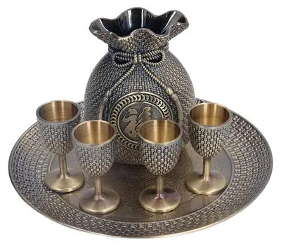 Produktbild von Vintage-Kaffeetassen-Set mit Teekanne und Reliefmuster