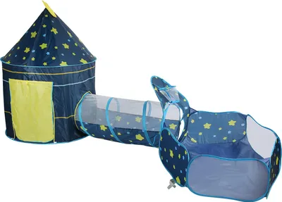 Image de 3pcs Tente Bébé Enfant Rampe Tunnel Jouer Intérieur Enfants Bébé Jouet Balle PiscineBleu
