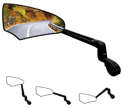 Immagine prodotto di Specchietto per bicicletta, pieghevole, regolabile, con vetro HD, rotazione a 360°, per manubrio sinistro, diametro 22,2-25,4 mm