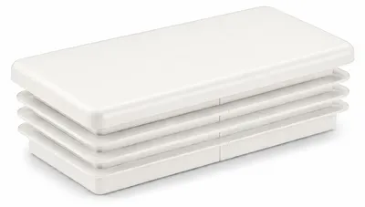 Obrázok produktu pre LogistSystem, lamellový zátkový uzáver 20x50 mm pre obdĺhnikové rúry | Biely uzáver na rúry vyrobený z plastu PE | Hrúbka steny 1,0–3,0 mm | Odolný voči UV žiazeniu a poveternostným vplyvom | Koncovky na oceľové a hliníkové rúry | 1 kus
