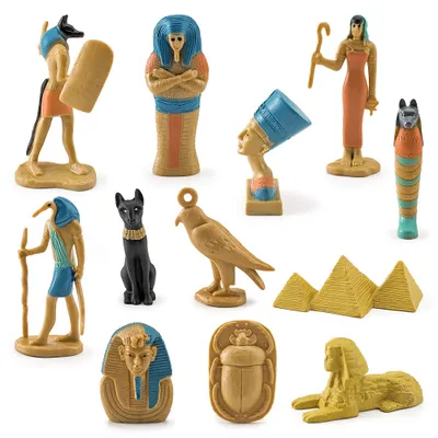 Obrázok produktu pre 12-dielna súprava s figúrkami egyptských bohov a bohýň z PVC