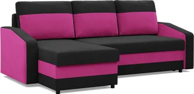 A sectional sofa with a chaise lounge is shown against a white background.