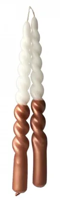 Produktbild von Branded By Gedrehte Dip-Dye-Stabkerze Ø 2,2 × 25 cm - Kupfer