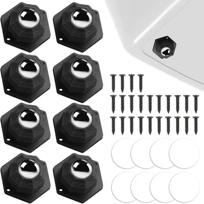 Produktbild von 8 Möbelrollen, Kugelrollen für Möbel, selbstklebende Rollen | Schwerlast Kugelrollen mit Schraub- und Klebeinstallation, geeignet für Möbel, Küchengeräte und Aufbewahrungsboxen