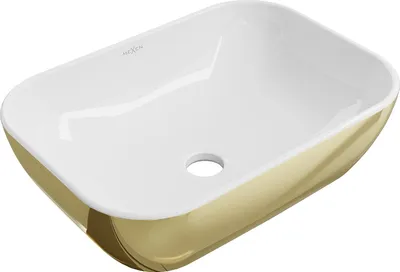 Image de Mexen Rita lavabo à poser 45 x 32 cm, blanc/or - 21084506