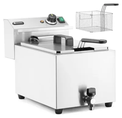 Zdjęcie produktu dla Hendi 209424, Frytkownica, 10 l, 190 °C, Pojedyńczy, Srebrny, Obrotowy