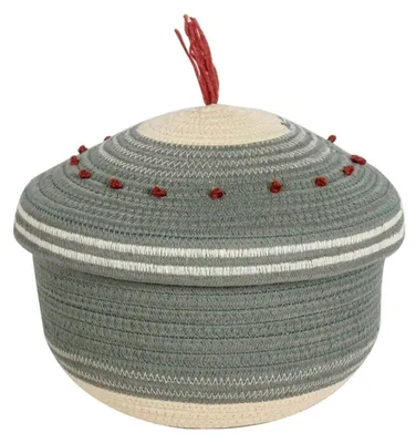Immagine prodotto di Cesto in cotone grigio, Ø28H19 cm