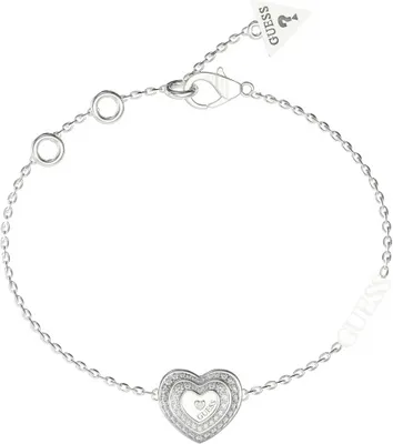 Produktbild von Damen Silber Guess Zirkonia Herz Armband