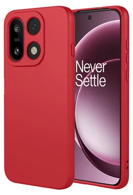 Productafbeelding van MobyDefend Hoesje - Geschikt voor OnePlus 15  -  Matte Siliconen Backcover - Framboosrood