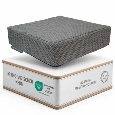 Produktbild von Stoffschmiede ® | Orthopädische Sitzerhöhung | Grobgewebt | 40x40x10cm | Dunkelgrau
