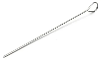 10 L-Spieße 25 cm Edelstahl silberfarben Grillspieße