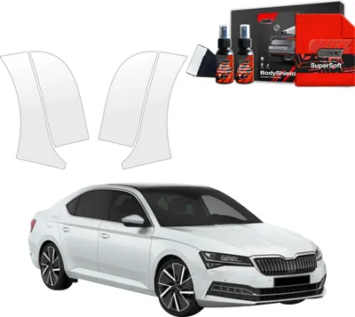Produktbild von 4in1 Schutzfolie Grizz Protector für hinteren & vorderen Seitenschwelle - Skoda Superb 3 Liftback (2019-2023)