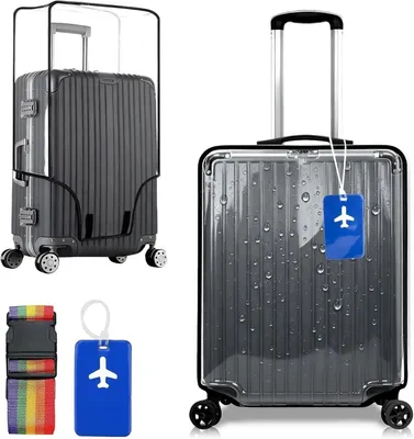 Obrázok produktu pre Obal na kufor 63-69 cm, priehľadný, čierny okraj, na batožinu