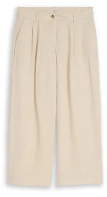 Produktbild von Tom Tailor Culotte Hose mit Leinenanteil, Bügelfalte, Knitter-Optik und Eingriffstaschen