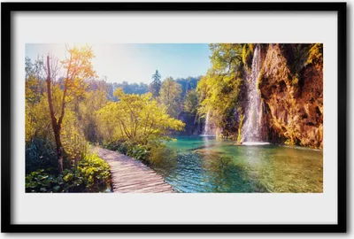 Produktbild von Bild 60x40 MDF-Rahmen Wandkunst See-Landschaft Wasserfall