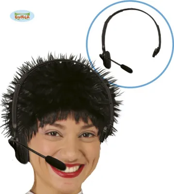 Produktbild von schwarze Mikrofon Headset Attrappe für Erwachsene