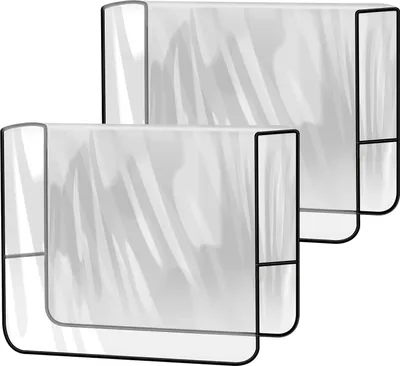 Two clear plastic salon chair covers with black trim, shown against a white background.