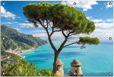 Produktbild von Wallario Outdoor-Poster für Garten oder Balkon, Motiv Italienische Küste, in ca. 80 x 120 cm