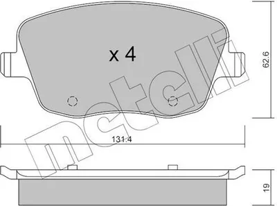Produktbild von METELLI 22-0547-0 Bremsbeläge Satz Vorne Bremsklötze für VW POLO (9N) für SKODA Fabia II Schrägheck (542) Fabia II Combi (545) Fabia I Combi (6Y5)